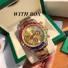 Heißer Verkauf Montre Original Diamant Uhr Mode Bewegung Männer Uhren Spiegel Qualität Armbanduhren 42mm Regenbogen 116595rbow Designer Luxus herren Uhr