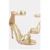 Sandals Women 2024 Concise Style One-strap For Girls Sexy Stiletto Heel Back Zip Cover Heels Summer Sandalias Gold