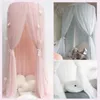 Myggnät Hängande tältstjärndekoration Baby Bed Crib Canopy Tulle Gardiner för sovrum Play House Tält för barn Barnrum 240220