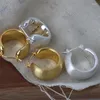 Hoop Earrings 925 Silver Plated Frosting Wide Circle For Women Girls Elegant Party Punk Jewelry Gift Eh2325