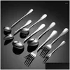 Geschirr Sets Western Edelstahl Besteck Set Haushalt Snack Obst Gabel Steak Messer Salat Löffel Kuchen Schaufel Geschirr Küche DHS49