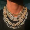 Chokere Out Bling 5a Cz Cubic Zirkonia Cuban Chain 18K Złoty Hip Hop Delikatne naszyjnik z drutu kolczasty dla mężczyzn Urocze biżuteria 294k