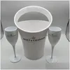 Andere Barprodukte Ice Imperial Champagner Weißgold Schriftzug Acrylkelche Gläser mit 3L-Eimer Drop Delivery Home Garden Kitc Dhwoz