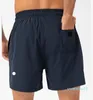 Men Yoga Sports Short Quick Dry Shorts With Back lululy lemenly Pocket Mobile Phone Casual Running Gym Jogger Pant