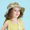 Cappelli Protezione UV Bambino Estate Safari Cappello da sole Berretto da ragazzo Bambini Panama Cappello da spiaggia unisex per bambina Cappello da pescatore con risvolto per bambini