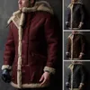 Herren-Winterjacke, Retro-Stil, mit Kapuze, Revers, einreihig, Knopfleiste, warmer Wollmantel mit Taschen, stilvoll 240223