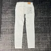 Designerkleidung Herrenjeans, Luxusmarke, Lila, Mann, Lila, Marke, trendige, brandneue Anti-Aging-Jeans, schmale Passform, lässig, bestickt, Patchwork, Distressed-Jeans im amerikanischen Stil