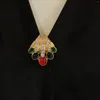 Baumelnde Ohrringe Europa Exquisiter farbiger Edelstein Gold Kristall Muschel Ohrring Damen Vintage Top Qualität Schmuck Trend