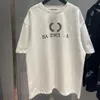 Été Hommes Femmes T-shirt Paris Designer Lettre Imprimer Graphique O Cou Coton Respirant Haute Qualité Noir Blanc Style Chemise Tee Tops