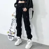 Women's Pants Capris Hip Hop Womens Sweatpants Sports Fashion Cargo Pants Female Korean Harem Pants Black Loose Casual Joggers Plus Size Trousers