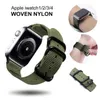 Designer Fashion Sport Nylon Straps Band för Apple Watch 8 Ultra 49mm 7 41mm 45mm 42mm 40mm 38 mm 44mm tygband Militär armé Green Watchband Fit IWatch Series 6 SE 5 4