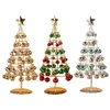 Juldekorationer Festive Star On Mini Metal Artificial Tree Unique Holiday Ornament Miniatures For Table Craft Exhibition Decor