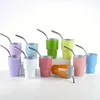 6pcs/Set Mini Tumbler S Glass 3oz Tumbler S Glasses With Lid And Straw Double Wall Vacuum Sealed Stainless Steel Tumbler 240219