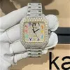 Cartiiers Diamonds horloge 2024 Hip Hop Iced-Out polshorloge met natuurlijke Moissanite en Ice Starry Design KK 45878 uurwerk