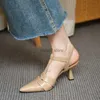 Chaussures habillées Sandales élégantes pour femmes, chaussures de gladiateur, escarpins à bout fermé, Style romain, Vintage, une sangle, sandale d'été avec boucle, H24228