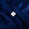 Шарфы Темно-синий шелковый шарф, шаль, осень/зима, длинный шарф, повязка на голову, 180*70 см, весна/осень, брендовый роскошный натуральный шелковый шарф на шею Q240228
