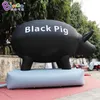 wholesale 6mH (20ft) modèles d'animaux gonflables explosent le personnage de cochon de dessin animé d'inflation de cochon noir avec le ventilateur pour la décoration d'événement de fête en plein air jouets sports