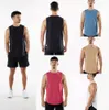 LU-864 Men Yoga outfit Solid Color Sports Leisure Plus Size Vest träning andas ärmlös o halsbasketballtankar nya joggingbyxor