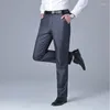 Costumes pour Hommes Basique Pantalon Droit Ample Automne Hiver Épais Affaires Vêtements De Sport Mode Fermeture Éclair Couleur Unie Pantalon De Costume Tout-Match