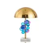 Nowoczesna chromatyczna kryształowa kula marmurowa lampa stołowa kreatywna sztuka