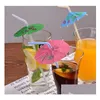 Drinking Straws 240X5Mm Handicraft Drinking St Kid Birthday Party Wedding Fluorescence Umbrella Decor Sts Bar Disposable Drink Tools E Dh20H