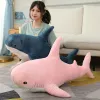 Kussens 140 cm Giant schattige haaien pluche speelgoed zacht gevuld speelboed dieren leeskussen voor verjaardagscadeaus kussenpop cadeau voor kinderen