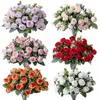 Decorative Flowers Wedding Ornament Party Supplies Artificial Eucalyptus Rose Simulation Plants Leaves Floral Arrangement Lifelike