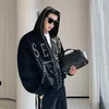 Männer Jacken SYUHGFA Tragen 2024 Frühling Mit Kapuze Zipper Perle Lose Mantel Einreiher Hoodie Sweatshirts Koreanische Für Männliche