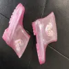 Crianças ao ar livre led sinfonia piscando à prova dwaterproof água amor botas de chuva menina geléia deslizamento princesa bebê botas curtas crianças sapatos de água