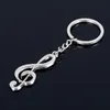 New key chain key ring silver plated musical note keychain for car metal music symbol chains312G