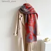 Scarves Abstract floral tassel blanket with thick Pashmina design for winter warmth shawl bag cashmere scarf womens neckline long raincoat Stoles 2023 Q240228