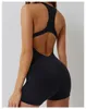 AL Bodysuit U Yoga Back Wear One-Piece Suit Pilates Tight Fit Jumpsuit V Neck Onesie with Removable Cups