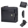 Carteiras Titular Homens Bloqueando Carteira Protegida PU Couro Cardholder Case Money Clip Bank Slim Short Bag