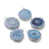 Pendant Necklaces 5Pcs Dyed Natural Druzy Solar Quartz Crystal Pendants Edge Plated With Brass Bails Sunflower Mixed Color