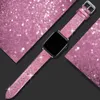 Bracelet en cuir PU pailleté pour Apple Watch 41mm 45mm 44mm 42mm 40mm 38mm bandes femmes Bling brillant ceinture bracelet iWatch 7 6 5 4 3 SE bracelet de montre accessoires designer