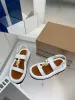 2024Designer Vintage Check Slides Pantoufle Sandaler tryck Furleys Archive Pleid Pool Slipper Women Beige Summer Beach Outdoor Cool Mule Storlek 35-42 med låda