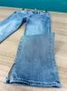Kvinnors jeans kvinnor slits denim långa byxor ljusblå hög midja bomull smal för kvinnlig vår 2024