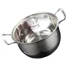 Stainless Steel Stock Pot Soup Sauce Pan Cooking Pots Lids Cover Saucepan Daily Use Stockpot Pans For the kitchen Utensils 240226