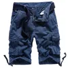 Männer Shorts 2024 Sommer Casual Lose Camouflage Cargo Männer Multi-Pocket Baumwolle Straße Militär Knielangen Strand