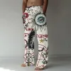 Roupa primavera/verão 2023 moda 3d impressão digital calças de algodão de bambu masculino rua hip hop praia lazer secagem rápida dança yoga calças