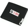 UBS Wallet Union Bank of Switzerland Badge Purse Company Emblem Photo Money Bag Casual Leather Billfold Print Notecase