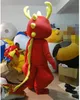 Costume de mascotte de dragon rouge d'Halloween, personnage de thème animé de dessin animé de qualité supérieure, taille adulte, carnaval de Noël, fête d'anniversaire, robe fantaisie