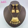 Conjunto de collar y pendientes, joyería italiana de Color dorado, diseño de gota para mujer india de Dubái, fiesta de lujo, boda nupcial, venta al por mayor