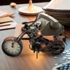 Table Clocks Motorcycle Clock Home Desktop Decor Decorative Iron Adornment Craft Novel Retro Ornament Living Room Bookshelf For Kids