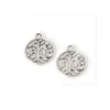 Charms 200 Pz / lotto Pendenti con ciondoli rotondi in lega di zinco albero antico placcato argento per gioielli di moda fai da te che fanno 15X18Mm consegna di goccia gioiello Dhwjt