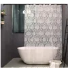 Shower Curtains 1pc Damascus Pattern Print EVA Bathroom Accessories Transparent Mildew Proof Waterproof Curtain With Hooks