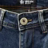 Herrenjeans mit Nähten, Reißverschluss, Motorrad, Straßenmode, enge Füße, dreidimensionale, hübsche Herrenbekleidungshose