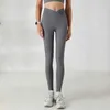 Pantalon AL YOGA sans fil de maladresse Double face pantalon de Yoga nu femmes taille haute levage hanche miel pêche sport Fitness WCE1