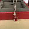 Sieraden groothandel diamant hanger klassieke titanium stalen diamanten fles pompoen hanger kettingen goud vergulde vrouwen geluk ketting s s