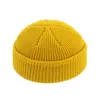 Berretti invernali unisex Beanie Hat Hip Hop Uomo Tinta unita Skull Caps Moda Melone Cappelli in pelle Outdoor Warm Roll Up Edge Berretto lavorato a maglia